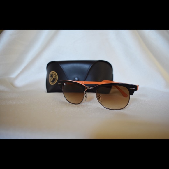 black and orange ray bans